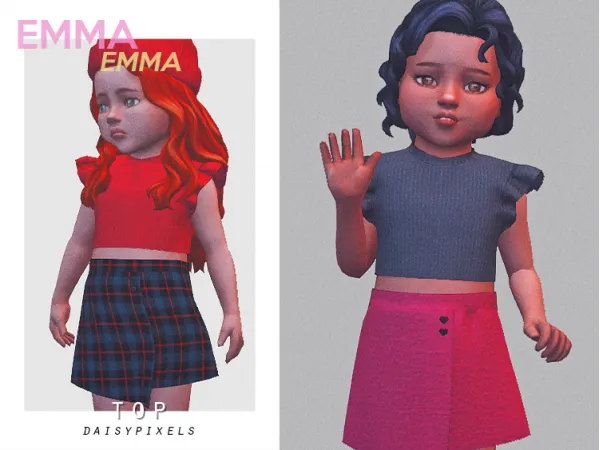 Alpha Emma Top ( ) by daisypixels - The Sims 4 Custom Content