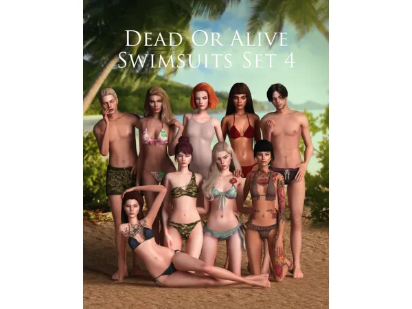 Maxis Match Dead Or Alive Swimsuits Set 4 by astya96 - The Sims 4 Custom Content