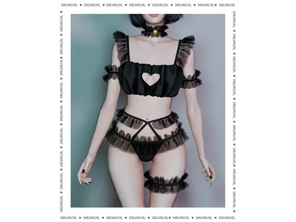 Alpha h e a r t l i n g e r i e by dreamgirl - The Sims 4 Custom Content