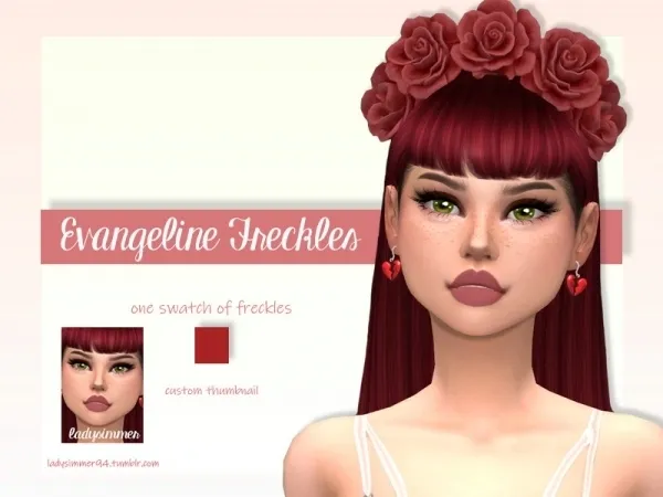Maxis Match LadySimmer94's Evangeline Freckles - The Sims 4 Custom Content