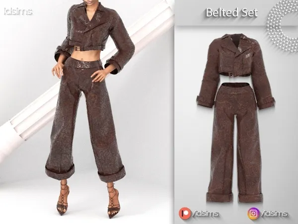Alpha Belted Set by polygoncouture - The Sims 4 custom content