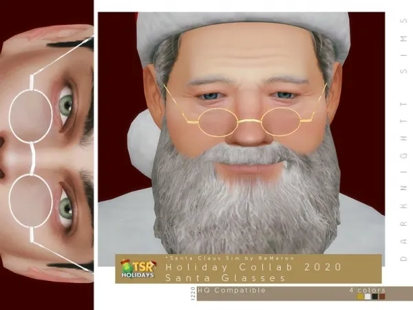Maxis Match DarkNighTt's Holiday Wonderland Santa Glasses - The Sims 4 Custom Content