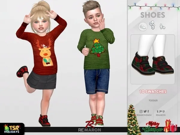 Maxis Match remaron's Holiday Wonderland Christmas Shoes T01 - The Sims 4 Custom Content