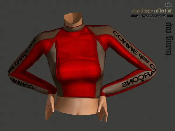 Alpha SC121 WANG TOP by slayclassy - The Sims 4 Custom Content