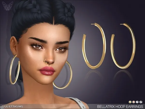 Alpha BELLATRIX HOOP EARRINGS by giuliettasims - The Sims 4 Custom Content