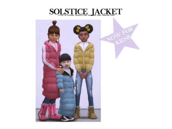 Maxis Match Solstice Jacket for Kids by nucrests by nucrests - The Sims 4 Custom Content