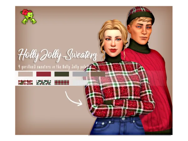 Maxis Match Advent Calendar Day 13 gorillax3 Sweaters - The Sims 4 Custom Content