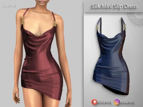 Alpha Silk Mini Slip Dress by polygoncouture - The Sims 4 custom content