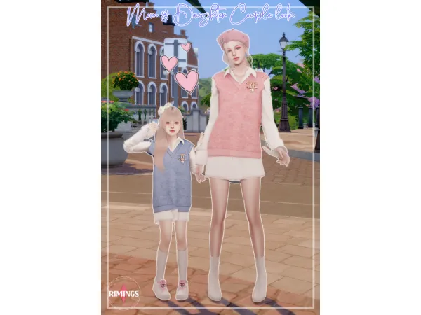 Alpha [RIMINGS] Mom Daughter Couple look by RIMINGS - The Sims 4 Custom Content