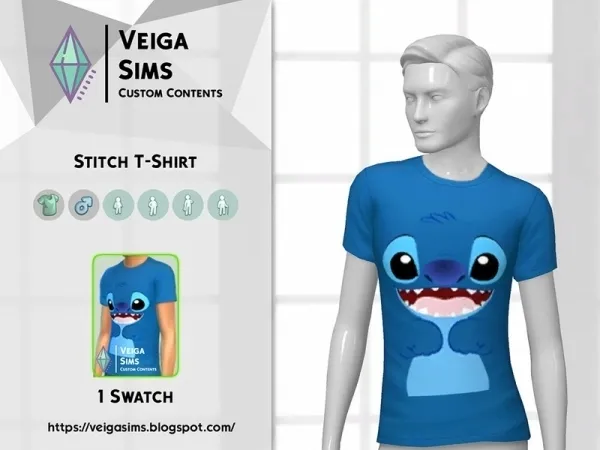Mix David_Mtv's Stitch's T Shirt - The Sims 4 Custom Content