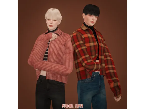 Alpha [sudal] Cropped turtleneck shirt Jeans sims by sudal - The Sims 4 Custom Content