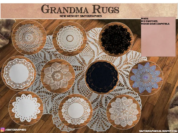 Alpha Grandma Rugs - The Sims 4 Custom Content