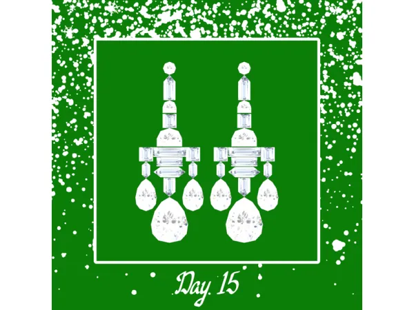 Alpha Greville Chandelier Earrings Day 15 by NormalSiim - The Sims 4 Custom Content