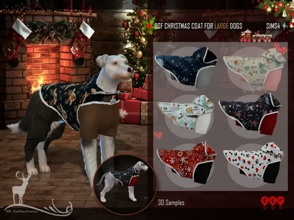 DanSimsFantasy's DSF CHRISTMAS COAT FOR LARGE DOGS