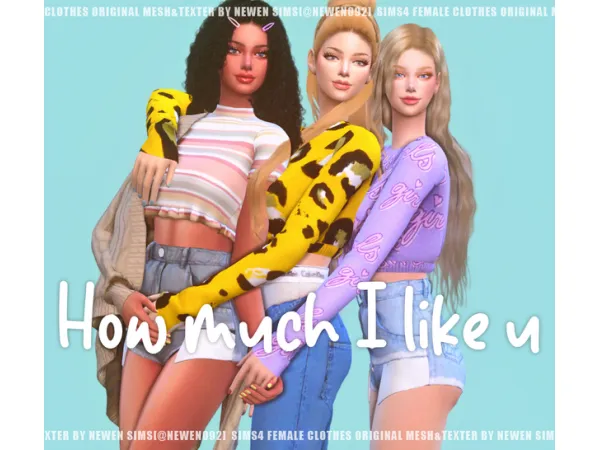 Alpha How much i like u set [뉴엔] by new_en092 - The Sims 4 Custom Content