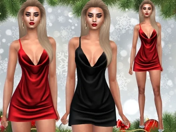 Alpha Saliwa's Female Xmas Party Dresses - The Sims 4 Custom Content