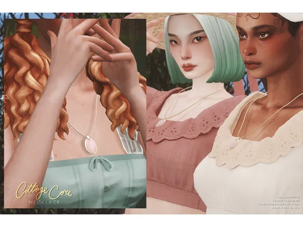 Alpha Cottage Core Necklace01 - The Sims 4 Custom Content