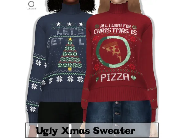 Alpha Ugly Christmas Sweater - The Sims 4 Custom Content