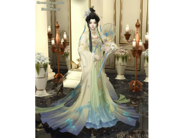Mix [PALACESIMS]Green Mountain and Blue Water by PALACESIMS - The Sims 4 Custom Content