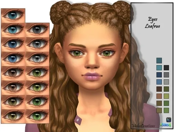 Maxis Match MahoCreations' Eyes Leafrue - The Sims 4 Custom Content