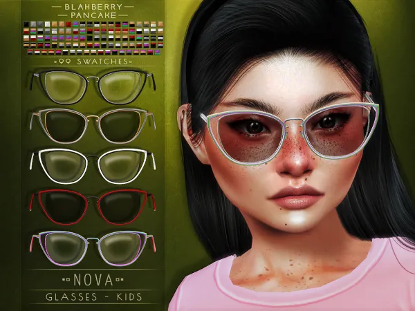Alpha Blahberry Pancake Nova Glasses KIDS - The Sims 4 Custom Content