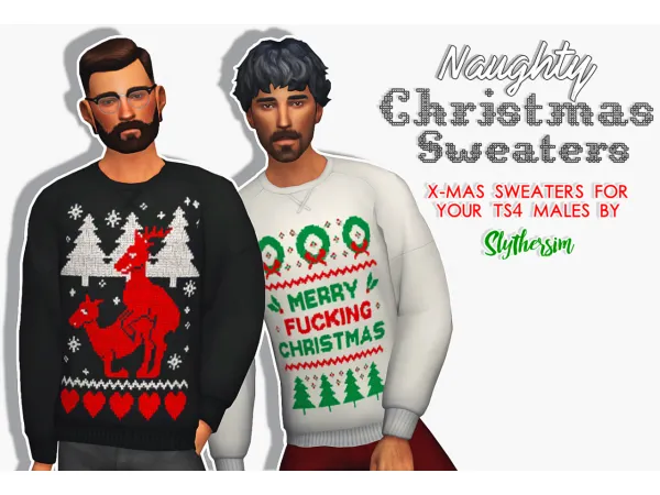 Maxis Match Naughty Xmas Sweaters - The Sims 4 Custom Content