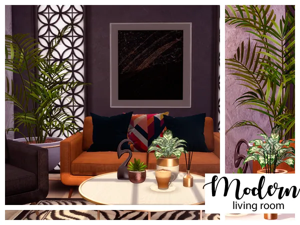 Alpha Morden Living Room - The Sims 4 Custom Content