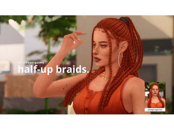 Maxis Match half up braids - The Sims 4 Custom Content