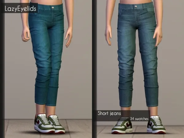 Alpha Short jeans by lazyeyelids - The Sims 4 Custom Content