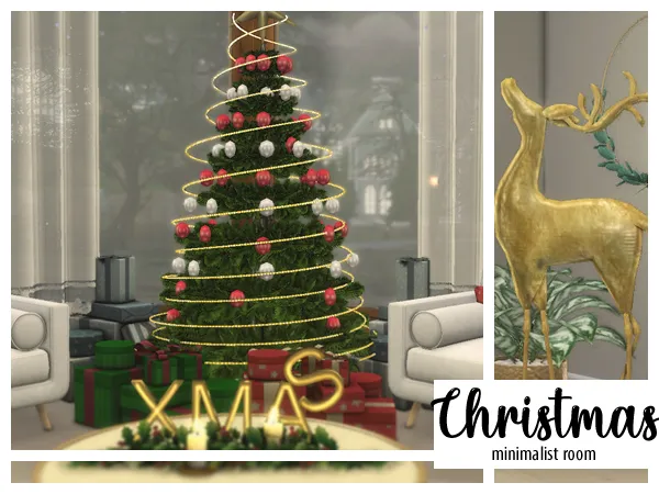 Alpha Minimalist Christmas Room - The Sims 4 Custom Content