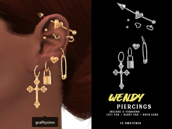 Alpha Wendy Piercings - The Sims 4 Custom Content
