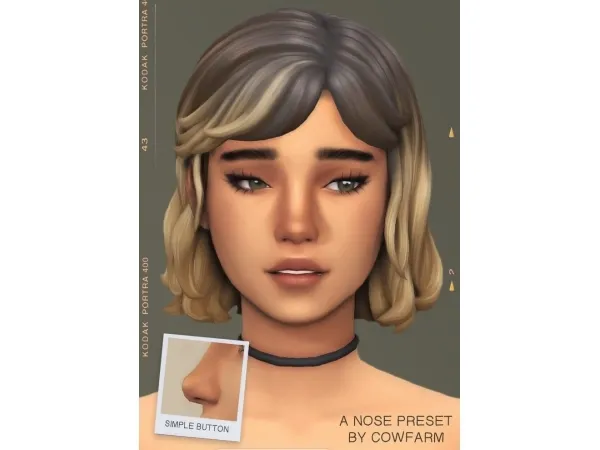 Maxis Match SIMPLE BUTTON a preset base for a cute lil tiny nose - The Sims 4 Custom Content