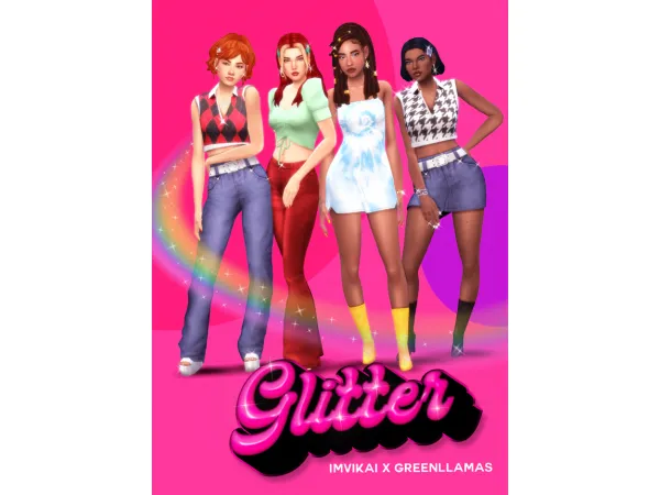 Maxis Match GLITTER IMVIKAI X GREENLLAMAS GREENLLAMAS part - The Sims 4 Custom Content