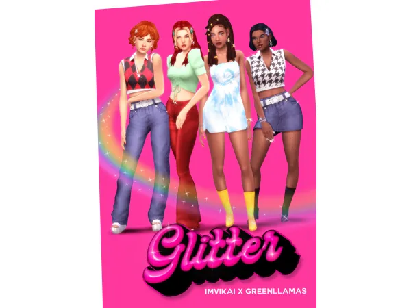 Maxis Match GLITTER IMVIKAI X GREENLLAMAS IMVIKAI part by simsfinds - The Sims 4 Custom Content