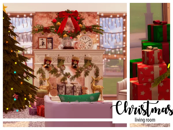 Alpha Christmas Living Room - The Sims 4 Custom Content