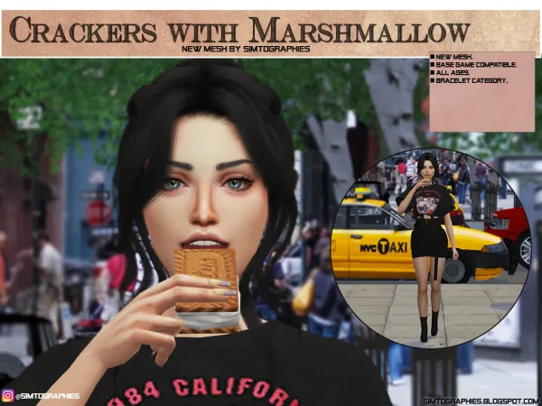 Alpha Crackers with Marshmallow Acc by simtographies - The Sims 4 Custom Content