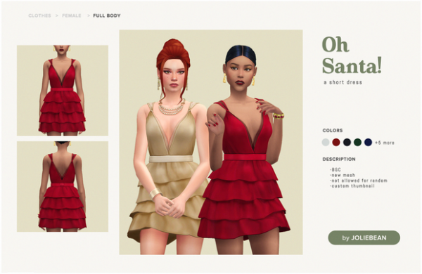 Maxis Match Oh Santa short dress by simsfinds - The Sims 4 Custom Content
