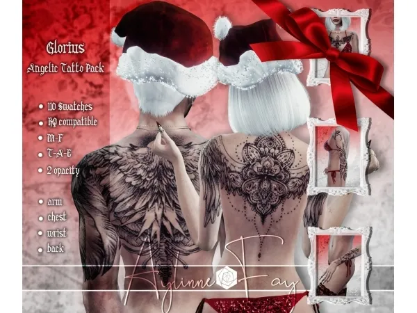 Mix Glorius Angelic Tattoos - The Sims 4 Custom Content