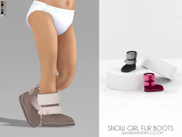 Alpha SNOW GIRL FUR BOOTS KIDS AND TODDLER - The Sims 4 Custom Content
