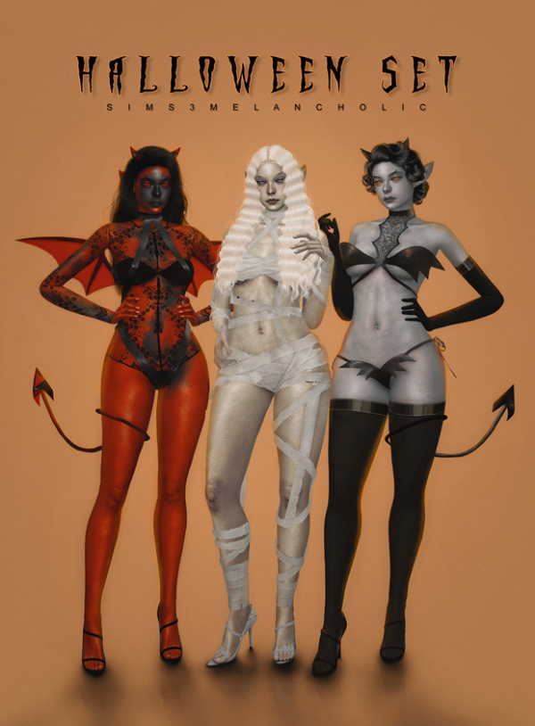 Alpha Halloween set by simsfinds - The Sims 4 Custom Content