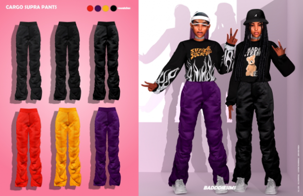 Alpha CARGO SUPRA PANTS by simsfinds - The Sims 4 Custom Content
