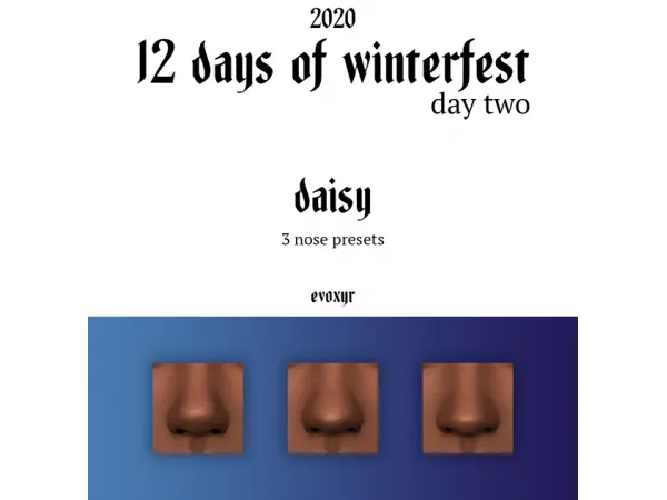 Maxis Match daisy nose presets by evoxyr - The Sims 4 Custom Content