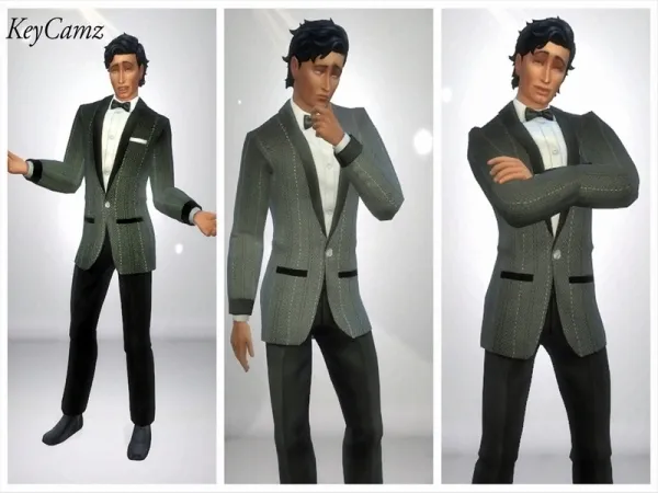 Maxis Match ErinAOK's KeyCamz Men's Pinstripe Suit (Get Famous Needed) - The Sims 4 Custom Content