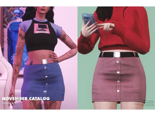 Maxis Match November Catalog Lavanda Skirt - The Sims 4 Custom Content