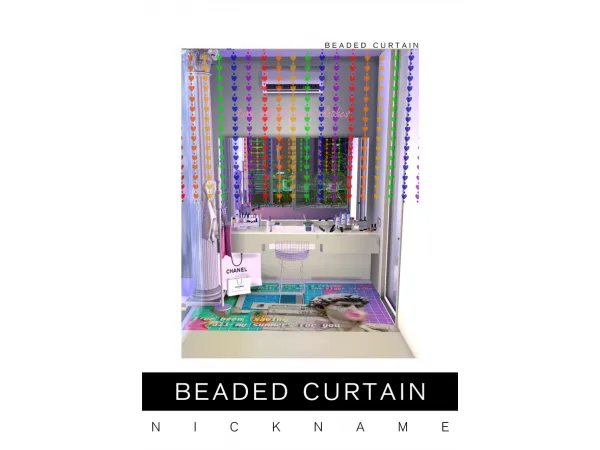 Alpha beaded curtain by give me a nickname - The Sims 4 Custom Content