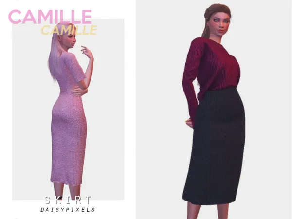 Alpha Camille Skirt ( ) by daisypixels - The Sims 4 custom content