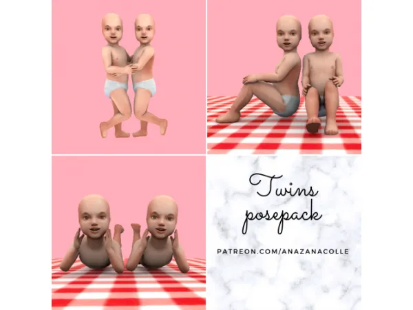 Maxis Match Twins posepack - The Sims 4 Custom Content
