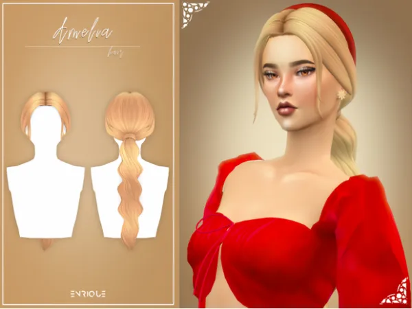 Maxis Match [EnriqueS4] Amelia Hairstyle by EnriqueS4 - The Sims 4 Custom Content