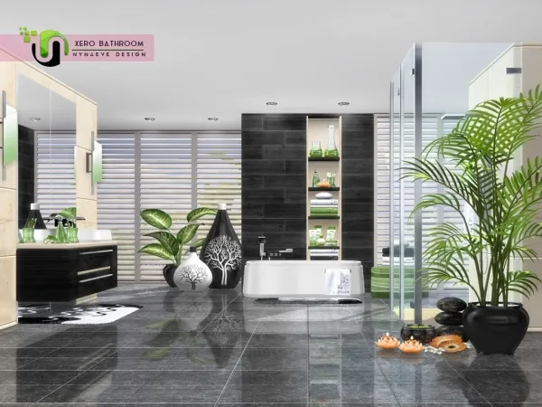 Alpha Xero Bathroom by simsfinds - The Sims 4 Custom Content