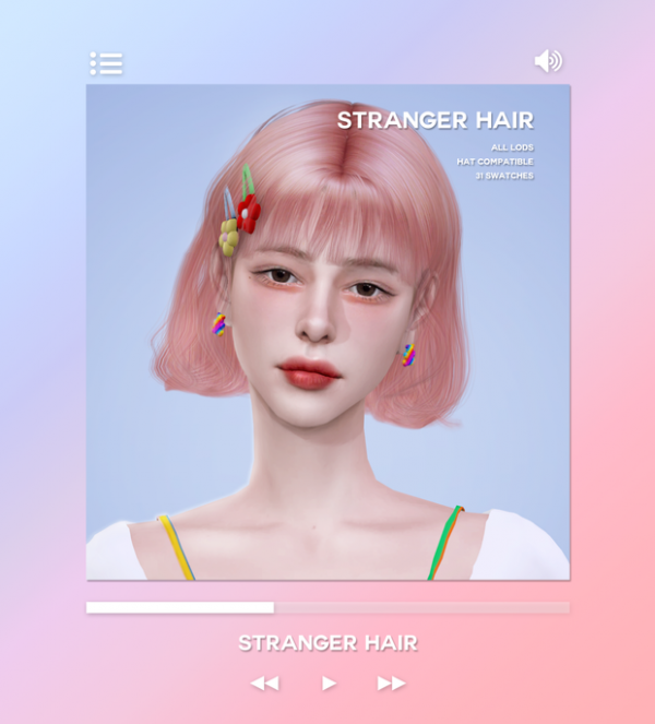 Alpha [OJE] STRANGER HAIR by simsfinds - The Sims 4 Custom Content